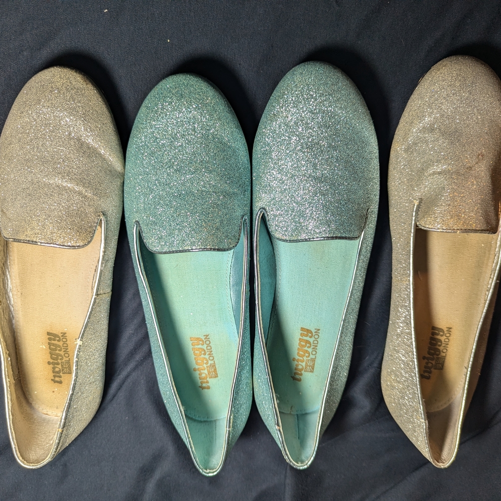 Twiggy London Glitter Loafers YTK Shoe Sale!